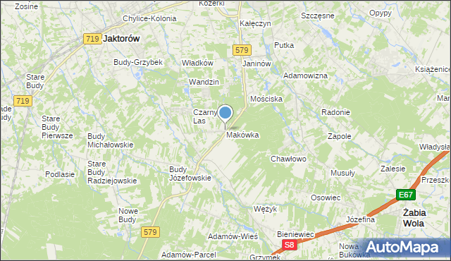 mapa Makówka, Makówka gmina Grodzisk Mazowiecki na mapie Targeo